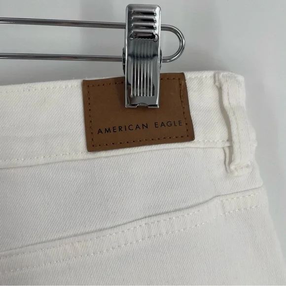 NWT American Eagle White Stretch Denim 5 Pocket Mom Jeans Casual Cotton Blend - Picture 5 of 13